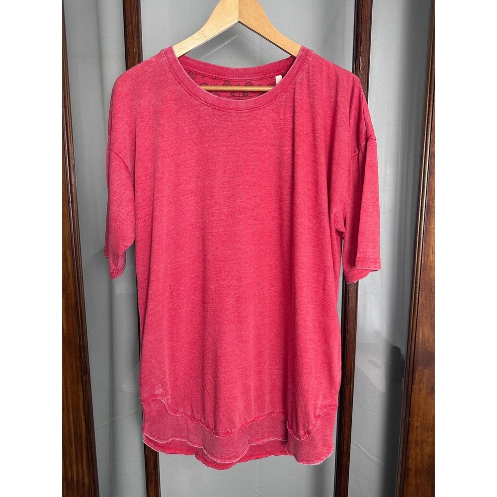 New Royce Vintage Poncho Top‎ Cotton Blend Tunic Women's XL Red Pink Crewneck